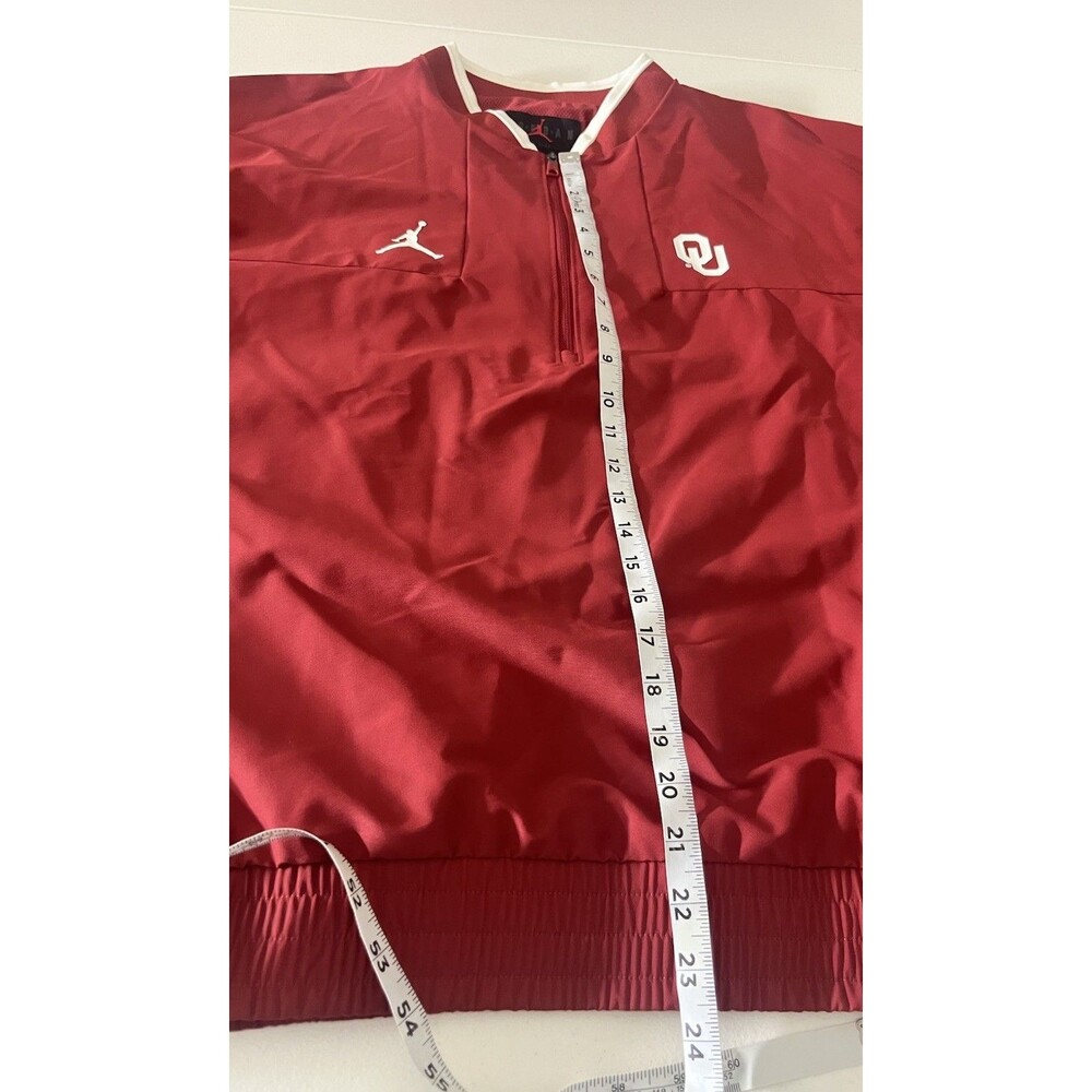 NWT Oklahoma Sooners Jordan Half Zip Pullover M Red NCAA Batters Jacket Warm Up - Picture 8 of 16